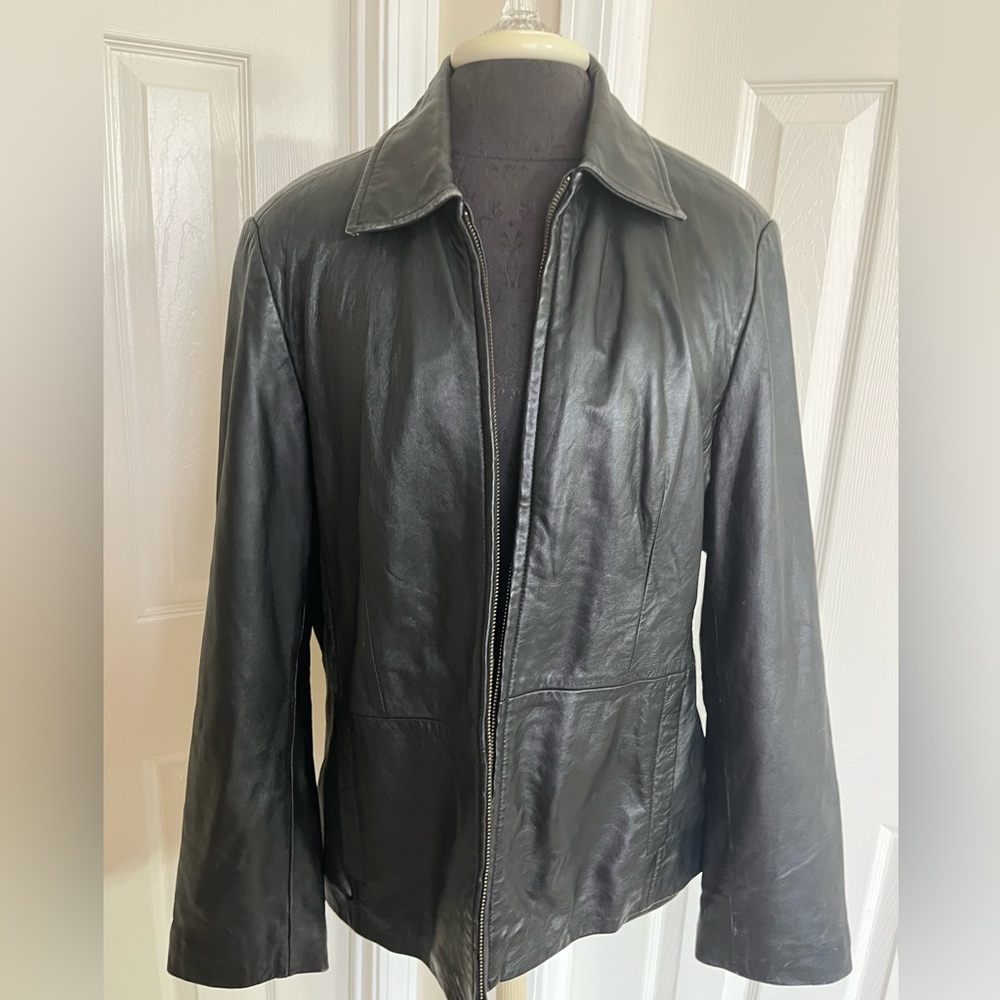 Craft & Barrow Lambskin Leather jacket Black size Medium